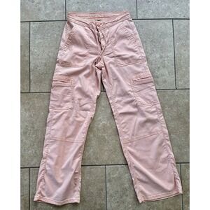 American Eagle Cargo Pants Womens 0 peach  Utility Wide Leg Stretch Casual